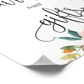 Roze burgundy oranje bloemkaarten en geschenken bo poster (Hoek)