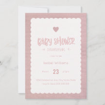 Roze Burlap Baby shower Uitnodiging - Blank Revers