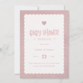 Roze Burlap Baby shower Uitnodiging - Blank Revers (Voorkant)