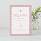 Roze Burlap Baby shower Uitnodiging - Blank Revers (Staand voorkant)