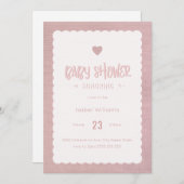 Roze Burlap Baby shower Uitnodiging - Blank Revers (Voorkant / Achterkant)