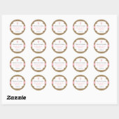Roze Burlap cross meisje doop doop gunst Ronde Sticker (Vel)