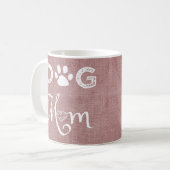 Roze Burlap Dog Mam Coffee Mok (Voorkant links)