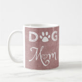 Roze Burlap Dog Mam Coffee Mok (Links)