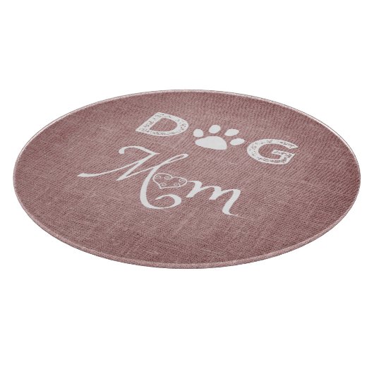 Roze Burlap Dog Mam Cutting Board Snijplank (Hoek)