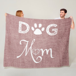 Roze Burlap Dog mam Fleece Blanket