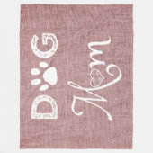 Roze Burlap Dog mam Fleece Blanket (Voorkant)
