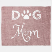 Roze Burlap Dog mam Fleece Blanket Deken (Voorkant (Horizontaal))