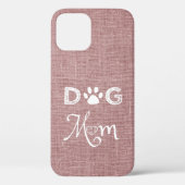 Roze Burlap Dog Mam iPhone Case (Achterkant)