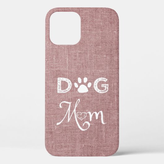 Roze Burlap Dog Mam iPhone Case (Achterkant)