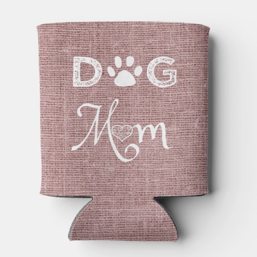 Roze Burlap Dog mam Koelaar Blikjeskoeler (Achterkant)