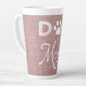 Roze Burlap Dog Mam Latte Mok (Linkerhoek)