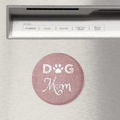 Roze Burlap Dog Mam Magnet (Insitu (Vaatwasser))