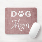 Roze Burlap Dog Mam Muismat (Met muis)