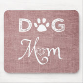 Roze Burlap Dog Mam Muismat (Voorkant)
