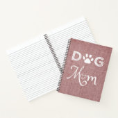 Roze Burlap Dog Mam Notitieboek (Binnen)