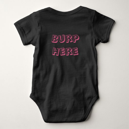 Roze "Burp Here" Romper (Achterkant)