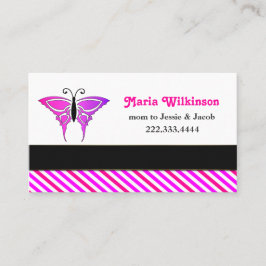 Roze Burtterfly-kaart Contactkaartje