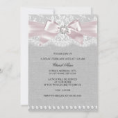 Roze bus & kant foto Baptism/Christening Invite Kaart (Achterkant)