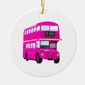 Roze bus keramisch ornament (Voorkant)