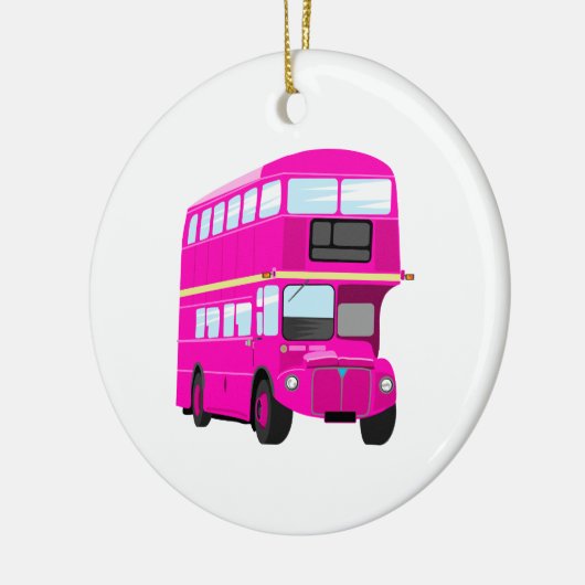 Roze bus keramisch ornament (Links)