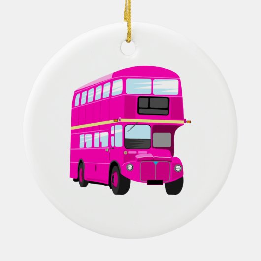 Roze bus keramisch ornament (Achterkant)