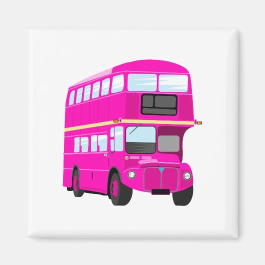Roze bus magneet (Voorkant)