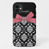 Roze bus met Damask iPhone Case (Achterkant)