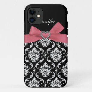 Roze bus met Damask iPhone Case