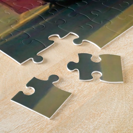 Roze bus met dubbele decker legpuzzel (Zijkant)