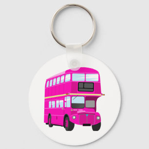 Roze bus sleutelhanger