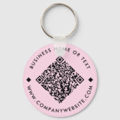 Roze | Business Custom QR Code Sleutelhanger (Voorkant)