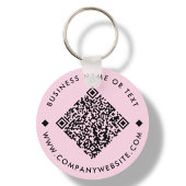 Roze | Business Custom QR Code Sleutelhanger