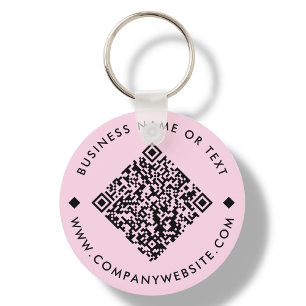 Roze   Business Custom QR Code Sleutelhanger