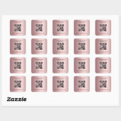 Roze business informatie qr-code vierkante sticker (Vel)