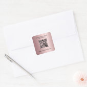 Roze business informatie qr-code vierkante sticker (Envelop)