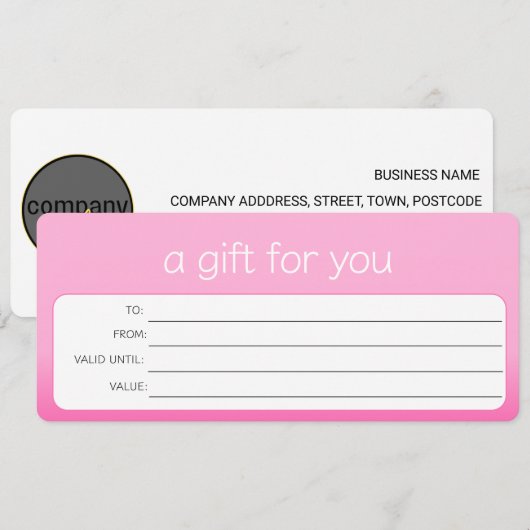  ROZE BUSINESS LOGO RETAIL CADEAUBON (Voorkant / Achterkant)