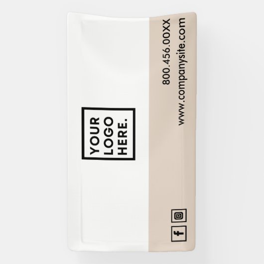 Roze Business Logo Social Media Event Vinyl Spandoek (Verticaal)