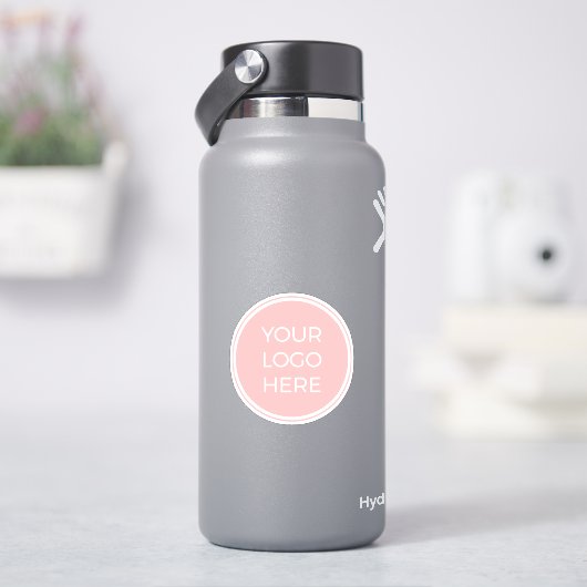 Roze Business Logo Waterfles Sticker (HydroFlask)