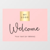 Roze business logo welkomstscherm raamsticker (Vel)