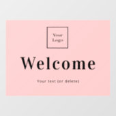 Roze businesslogo welkom raamsticker (Vel)