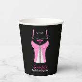 Roze Bustier Girls Night Out Bachelorette Papieren Bekers (Voorkant)