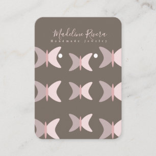 Roze Butterflies Artisan Earring Display Kaarten Contactkaartje