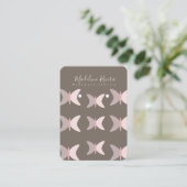 Roze Butterflies Artisan Earring Display Kaarten Contactkaartje (Staand voorkant)