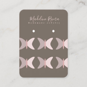 Roze Butterflies Artisan Earring Display Kaarten Contactkaartje