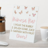 Roze Butterflies Brunch Mimosa Bar Reclamebord Met Voetstuk (Insitu)