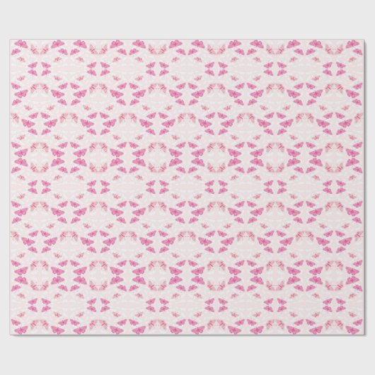 Roze Butterflies Cadeaupapier (Vlak)