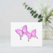 Roze Butterflies Design Briefkaart (Staand voorkant)