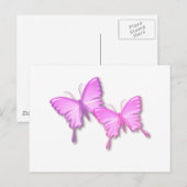 Roze Butterflies Design Briefkaart (Voorkant / Achterkant)