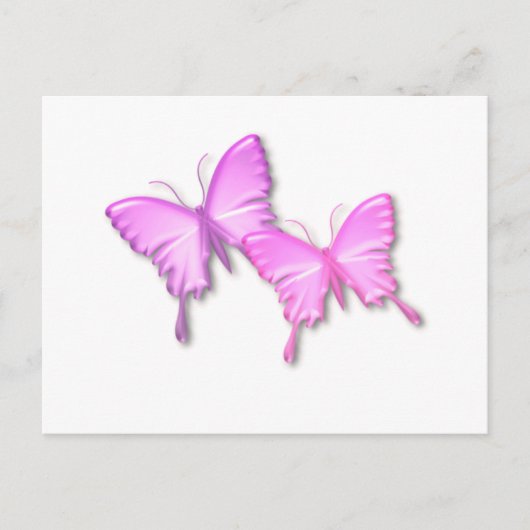 Roze Butterflies Design Briefkaart (Voorkant)